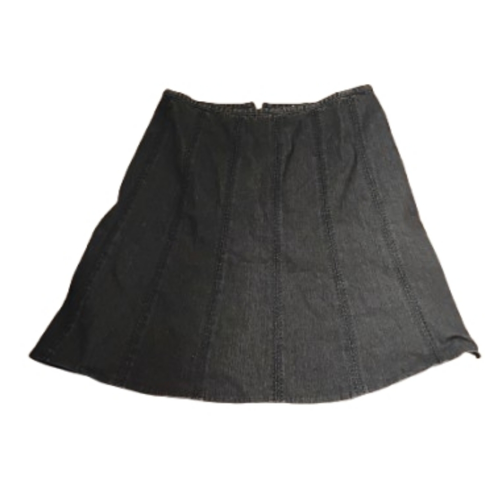 Elie Tahari Stitch Detailing Denim Skirt Sz 8 - Picture 2 of 5